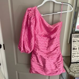 Mini dress with puff sleeve